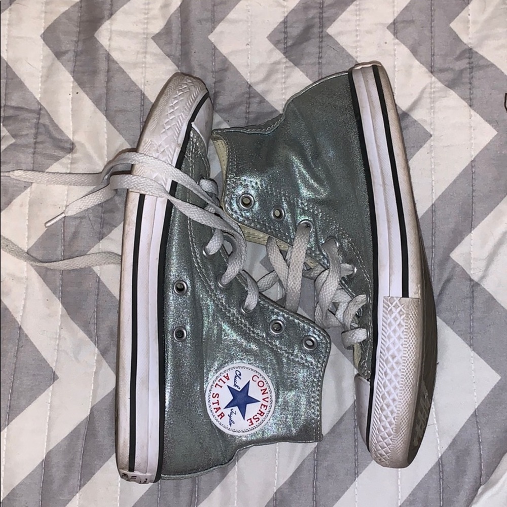 silver Sparkle converse